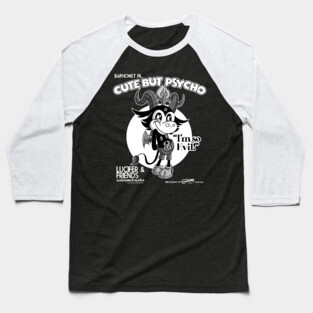 Baphomet in... Cute but Psycho Lucifer and friends Cartoon Baseball T-Shirt