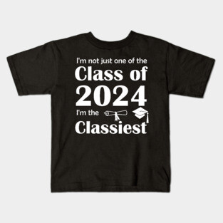 Lispe Not Just One of the Class of 2024 (white lettering) Kids T-Shirt