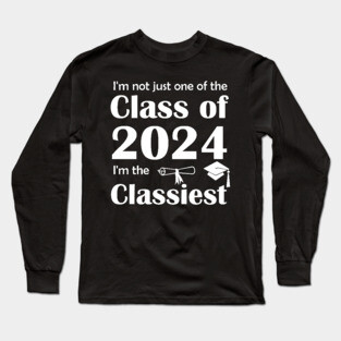 Lispe Not Just One of the Class of 2024 (white lettering) Long Sleeve T-Shirt