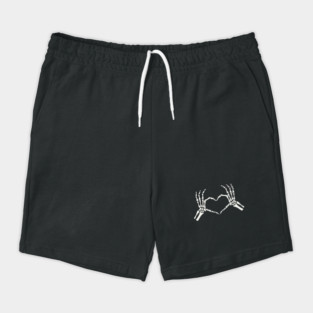 Skeleton Hands Heart Halloween Shorts