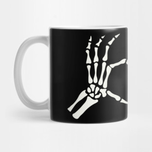 Skeleton Hands Heart Halloween Mug