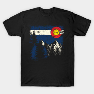 Colorado Flag Mountain' Cool Colorado Flag T-Shirt