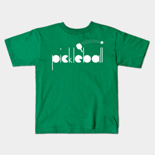 Pickleball Geometric Font Kids T-Shirt
