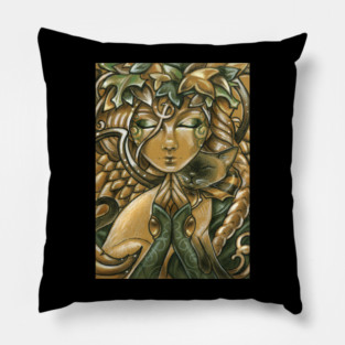 Forest Angel and Siamese Cat Pillow