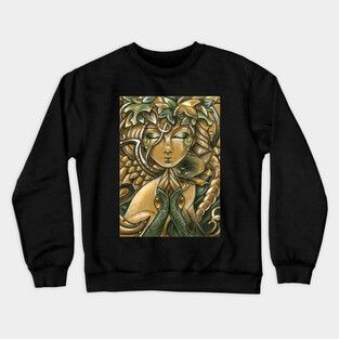 Forest Angel and Siamese Cat Crewneck Sweatshirt