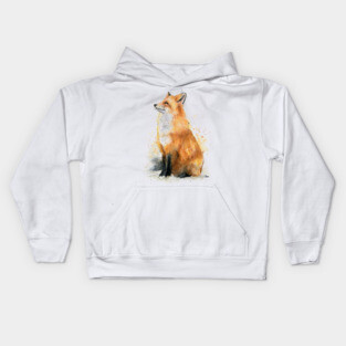 Fox Watercolor Kids Hoodie