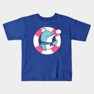 Cute Singing Dolphin Sailor Kids T-Shirt
