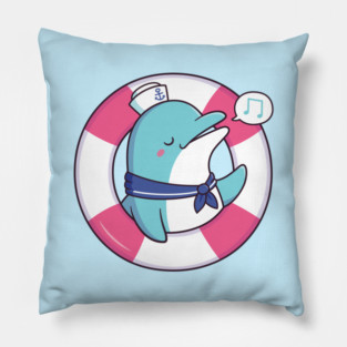 Cute Singing Dolphin Sailor Pillow