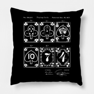 Patent Blueprint 1877 Playing Cards Pillow