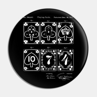 Patent Blueprint 1877 Playing Cards Pin