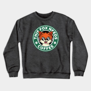 Fox Needs Coffee Crewneck Sweatshirt
