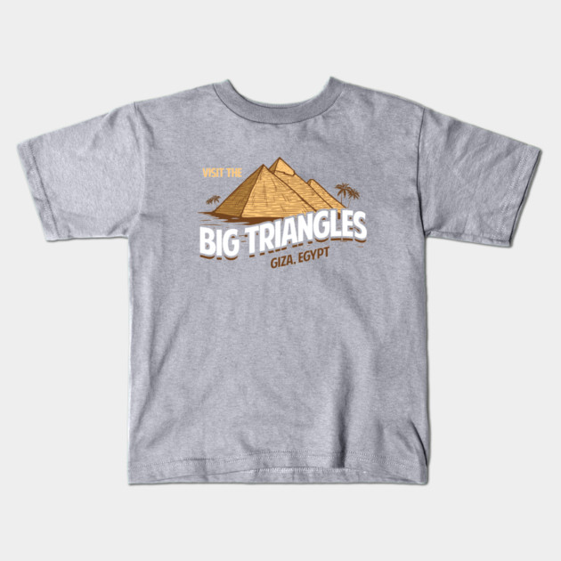 Visit The Big Triangles Of Egypt Kids T-Shirt by dumbshirts