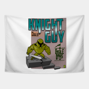 Knight Guy in low res world Tapestry