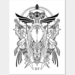FFXV Arms and Armiger (black) Posters and Art