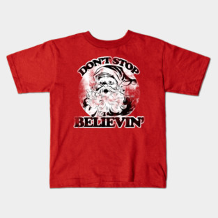 Don't stop believin' vintage santa claus Kids T-Shirt