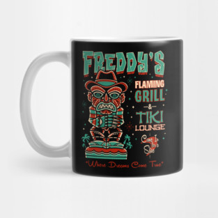 Freddy's Tiki Lounge - Creepy Cute Slasher - Hawaii Surf Vacation Mug