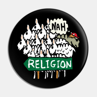 Anti Religion Atheist Sheep Pin