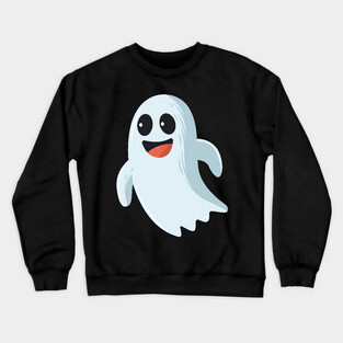 funny cute happy ghost - Halloween costume Crewneck Sweatshirt