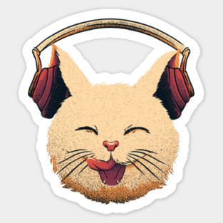 Smiling Musical Cat by Tobe Fonseca Sticker
