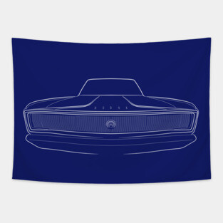 1966 Dodge Charger - front stencil, white Tapestry