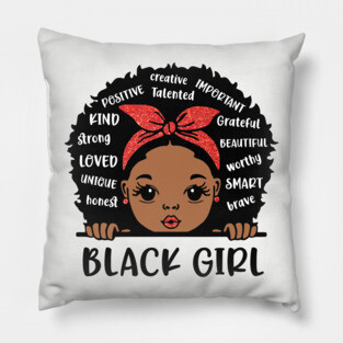 Black Girl, Black Girl Magic, African American Girl Pillow