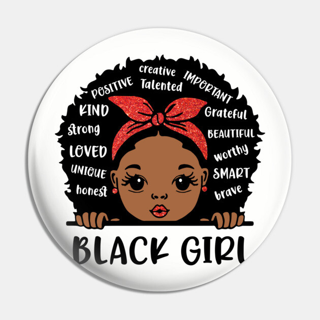 Black Girl, Black Girl Magic, African American Girl Pin by UrbanLifeApparel