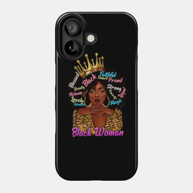 Black Woman, African American Woman, Black Mom Magic, Black Girl Magic Phone Case by UrbanLifeApparel