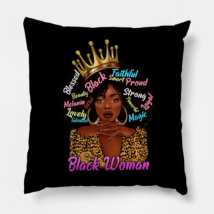 Black Woman, African American Woman, Black Mom Magic, Black Girl Magic Pillow