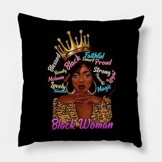 Black Woman, African American Woman, Black Mom Magic, Black Girl Magic Pillow by UrbanLifeApparel