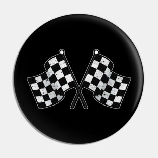 'Checkered Flag Car Racing' Cool Car Racing Gift Pin