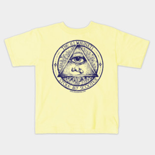 The Illuminati Stole My Scooter BLUE ink Kids T-Shirt