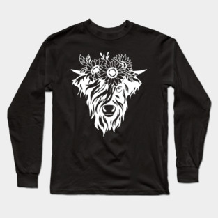 Highland Cow Floral Long Sleeve T-Shirt