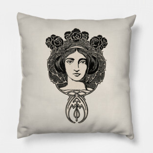 Art Nouveau face Pillow