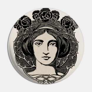 Art Nouveau face Pin