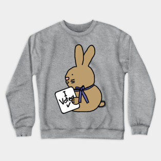 Vote Cute Bunny Rabbit with Voted Sign Crewneck Sweatshirt