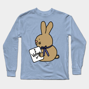 Vote Cute Bunny Rabbit with Voted Sign Long Sleeve T-Shirt