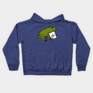 Vote Cute Green Frog with Voted Sign Kids Hoodie