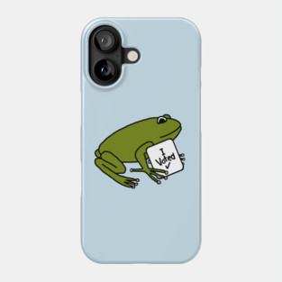 Vote Cute Green Frog with Voted Sign Phone Case