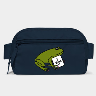 Vote Cute Green Frog with Voted Sign Bag