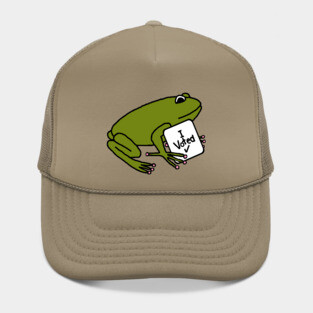 Vote Cute Green Frog with Voted Sign Hat