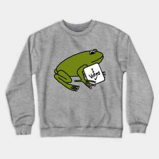 Vote Cute Green Frog with Voted Sign Crewneck Sweatshirt