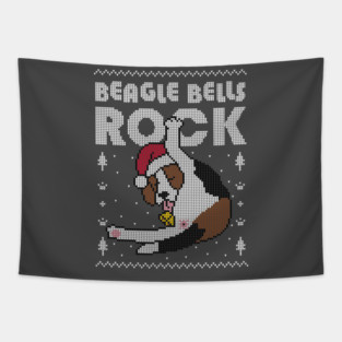Beagle Bells! - Ugly Christmas Sweater Tapestry