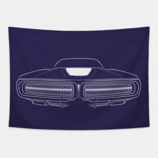 1972 Dodge Charger - front stencil, white Tapestry