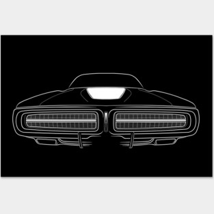 1972 Dodge Charger - front stencil, white Posters and Art