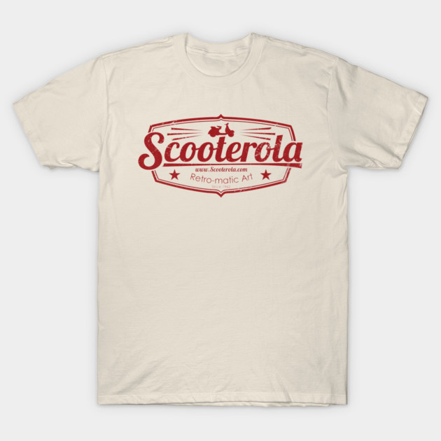 Scooterola Shield Red Ink T-Shirt by Retro-Spective