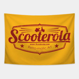 Scooterola Shield Red Ink Tapestry