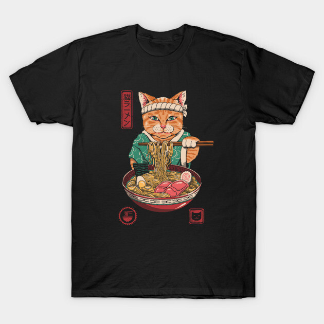 Neko Ramen T-Shirt by Meowster Catana by Vincent Trinidad Art 