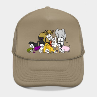 Vote Group of Cute Animals with Voted Signs Hat