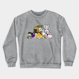 Vote Group of Cute Animals with Voted Signs Crewneck Sweatshirt