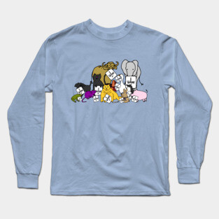 Vote Group of Cute Animals with Voted Signs Long Sleeve T-Shirt